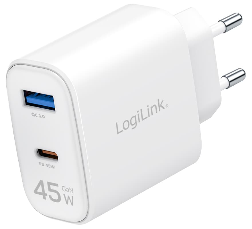 Logilink Usb-Steckdosenadapter, 1x Usb-C (Pd), 1x Usb-A (Qc)