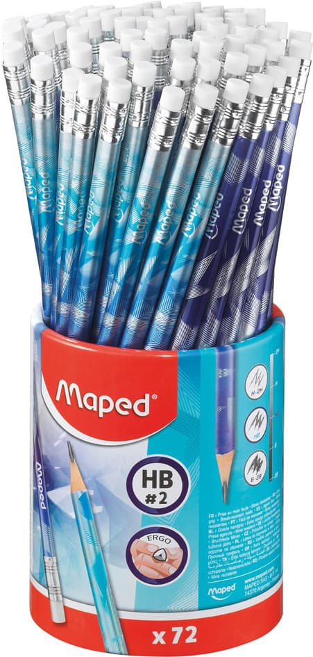 Maped Bleistift Arctic, Mit Radierer, Hb, 72er Köcher