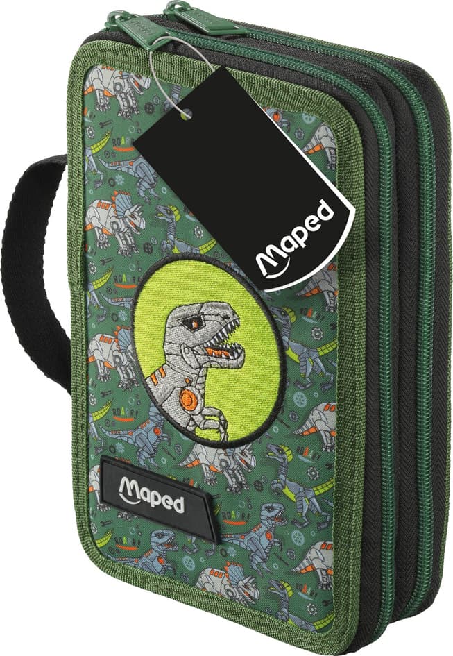 Maped Schüleretui Doppel , Dinosaurier, , Polyester, Befüllt