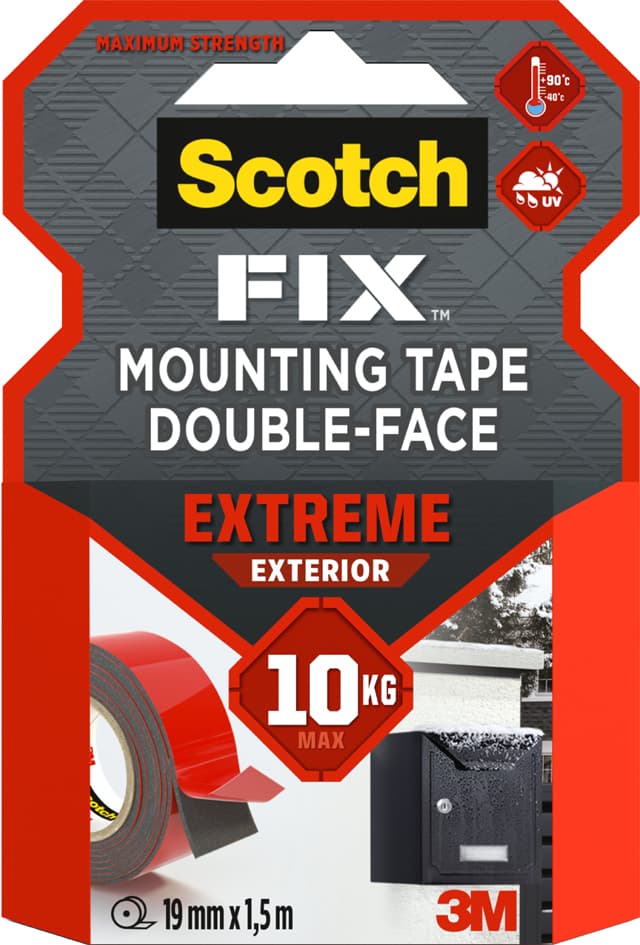 Scotch-Fix Doppelseitiges Außenmontageband Extreme, 1,5 M