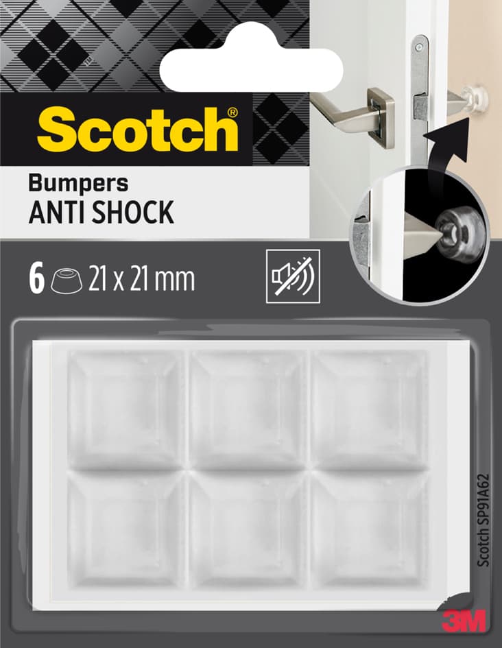 Scotch Stoßabsorbierende Elastikpuffer, 21x21mm, Transparent