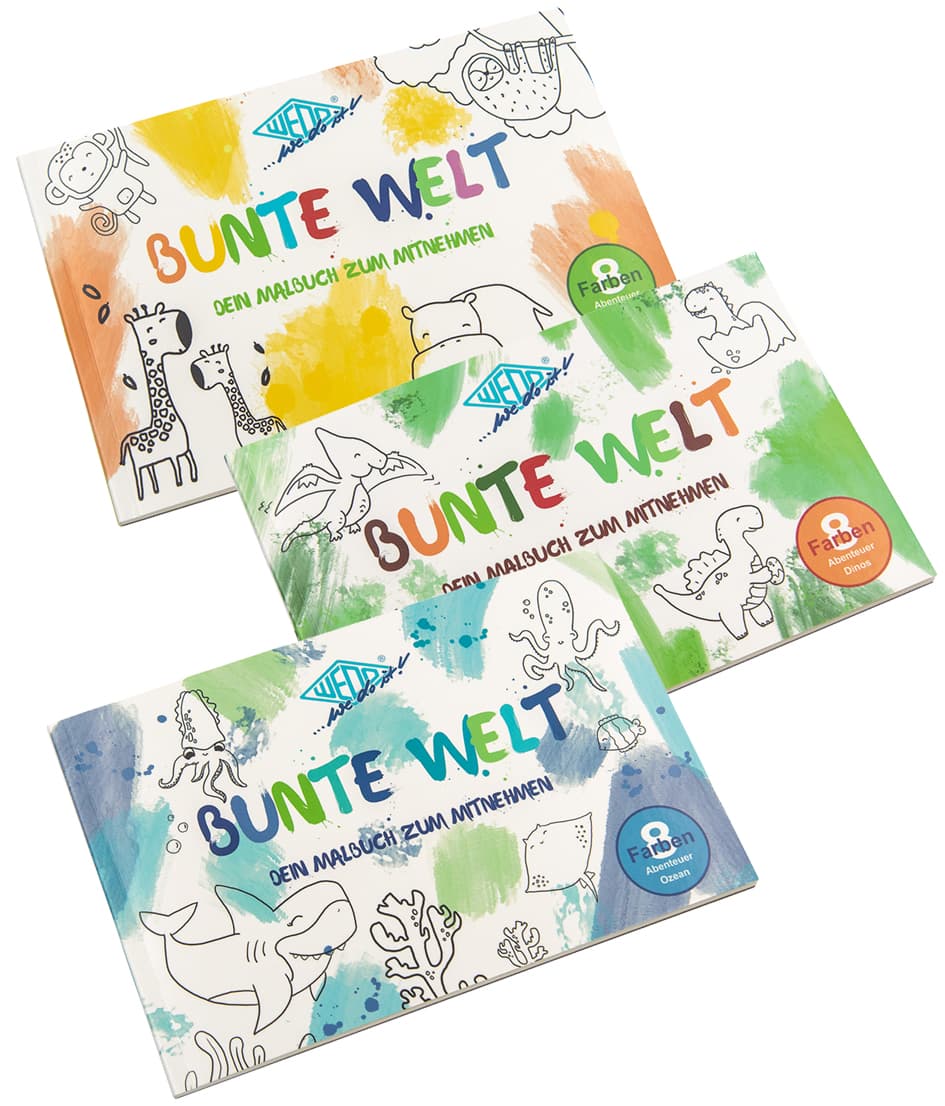 Wedo Malbuch Bunte Welt, Inkl. Farben & Pinsel, 12er Display