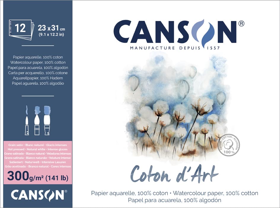 Canson Aquarellblock , Coton D, Art, , 230 X 310 Mm, Naturweiß