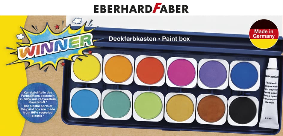 Eberhard Faber Deckfarbkasten Winner, 12 Farben