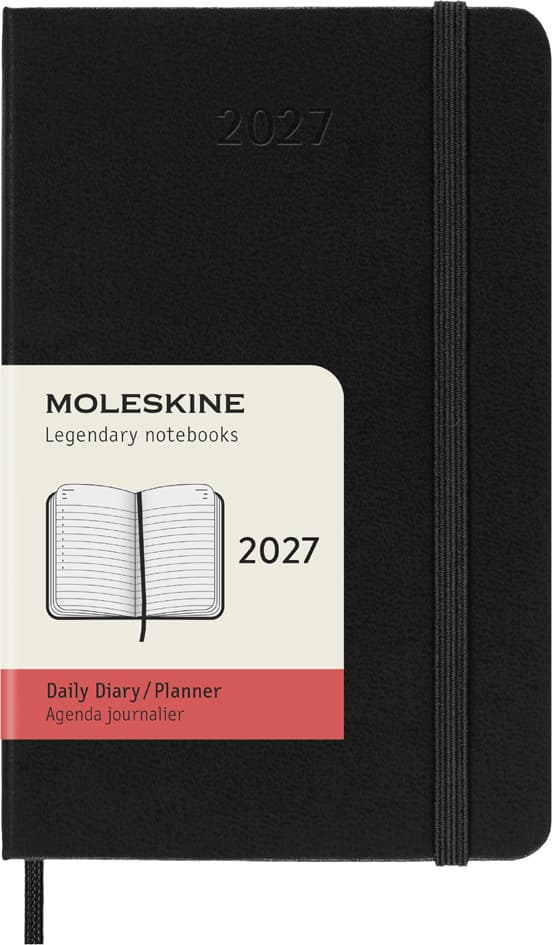 Moleskine Taschenkalender 2027, Tage, P/A6,Hardcover,Schwarz