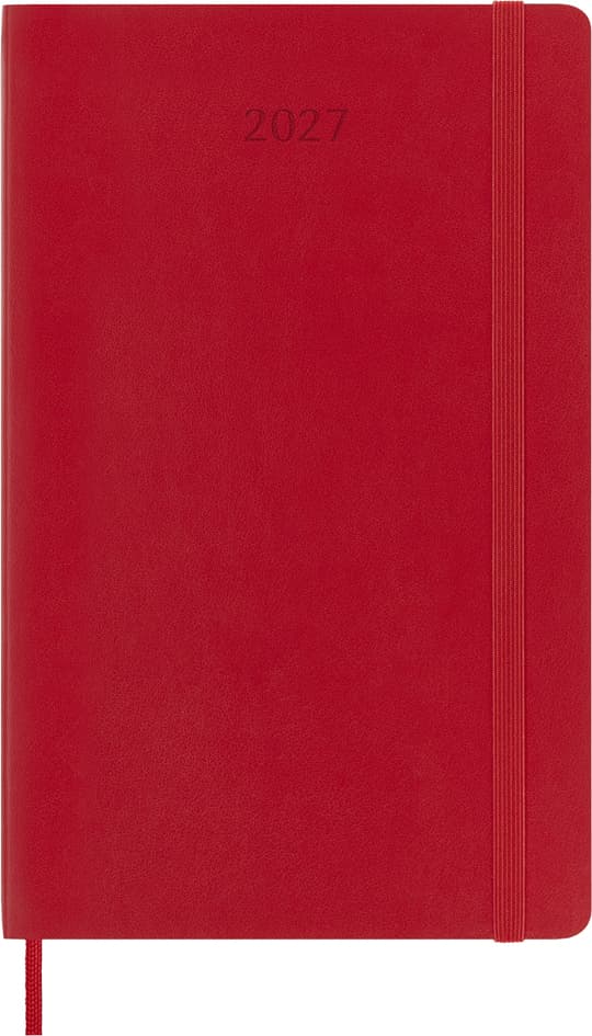 Moleskine Buchkalender 2027, Wochen, L/A5, Softcover,Hellrot