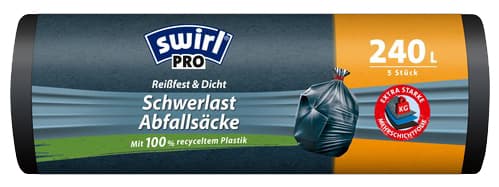 Swirl Pro Schwerlast-Abfallsack, Dunkelblau, 240 Liter