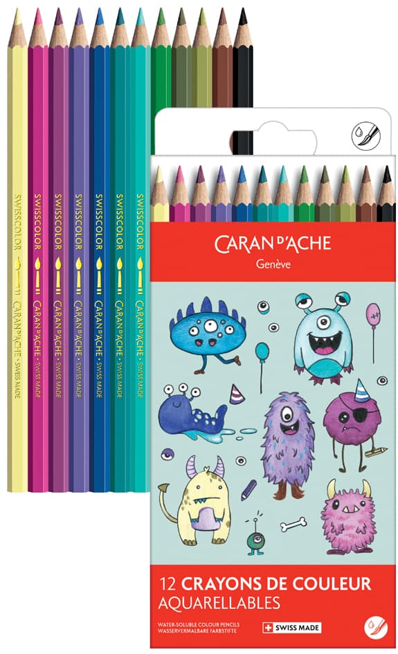 Caran D, Ache Buntstifte Swisscolor Kawaii Animals, 12er Set