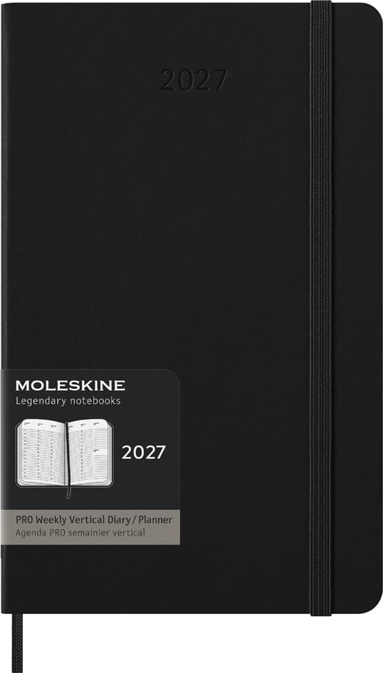 Moleskine Buchkalender Pro 2027, L/A5, Hardcover, Schwarz