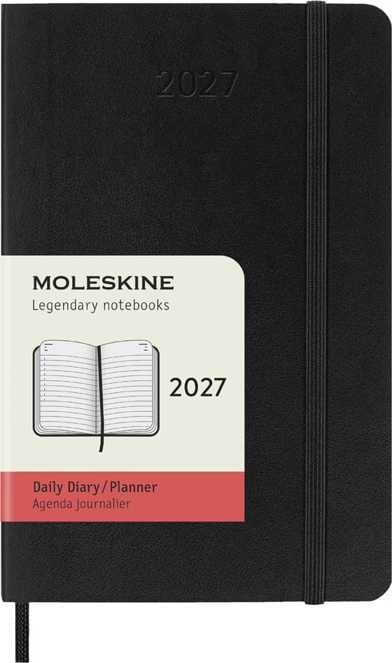 Moleskine Taschenkalender 2027, Tage, P/A6, Softc., Schwarz