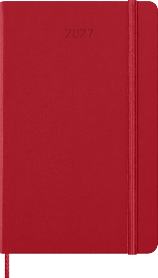 Moleksine Buchkalender 2027, Wochen, L/A5, Hardcover,Hellrot