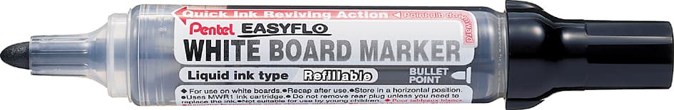 Pentel Whiteboard-Marker Easyflo Mw50m, Rundspitze, Schwarz