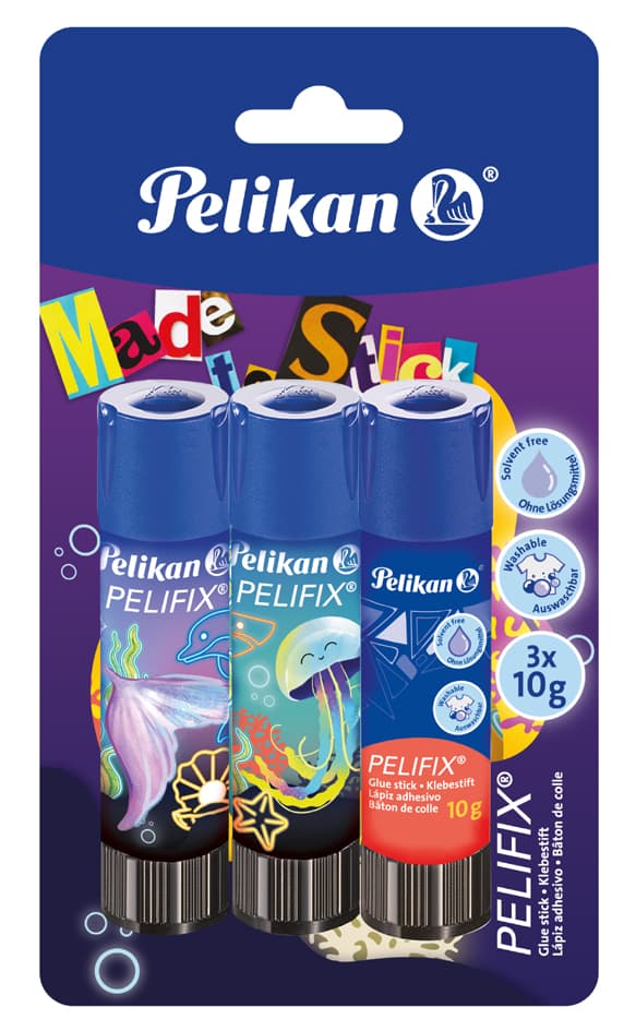 Pelikan Klebestift Pelifix Design, 10 G, 3er Blister