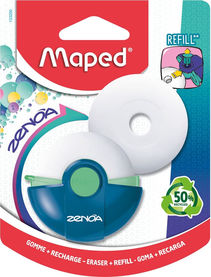 Maped Kunststoff-Radierer Zenoa, Inkl. Nachfüllung, Weiß