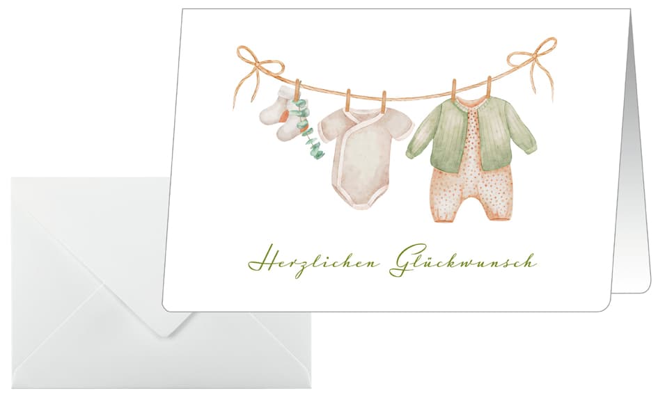 Sigel Geburtskarten-Set , Baby Clothes, , Din C6, 10er Set