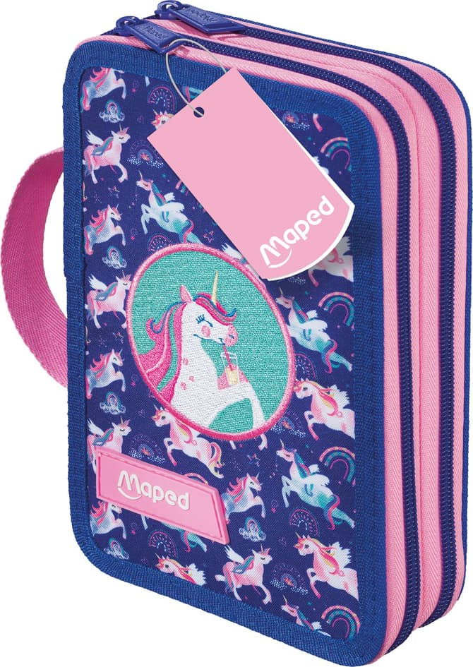 Maped Schüleretui Doppel , Einhorn, , Aus Polyester, Befüllt