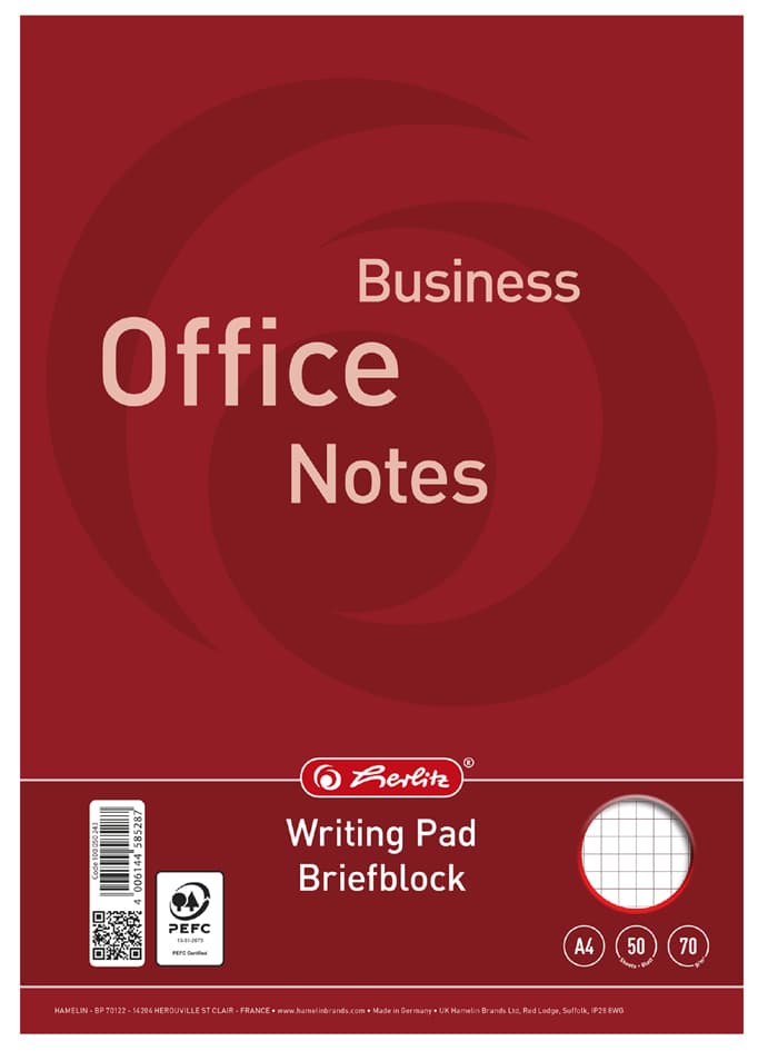 Herlitz Briefblock , Business Office Notes, , Din A4, Kariert