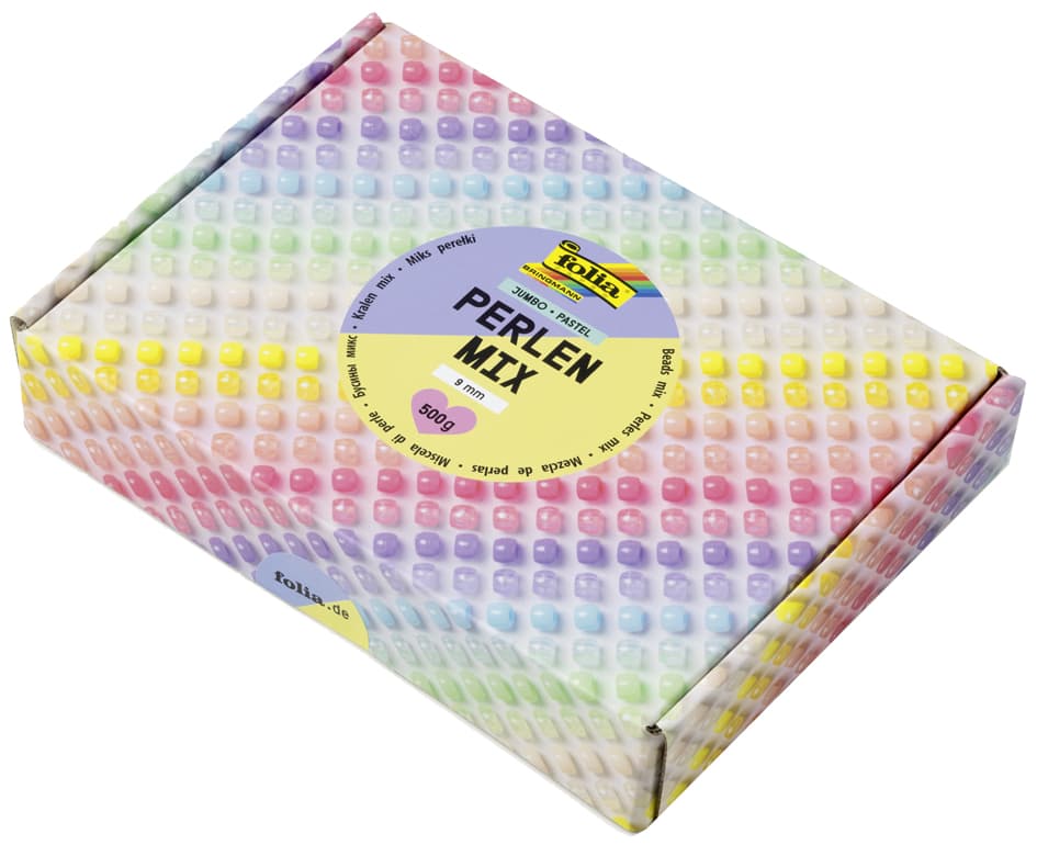 Folia Kunstoffperlen-Mix Pastel Jumbobox, 500 G