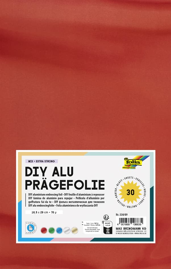 Folia Prägefolie, 185 X 290 Mm, 30 Blatt, Sortiert