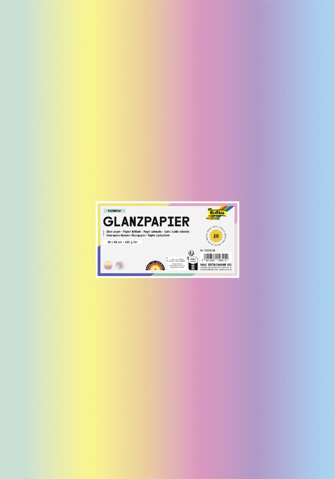Folia Glanzpapier Rainbow, 350 X 500 Mm, 100 G/Qm