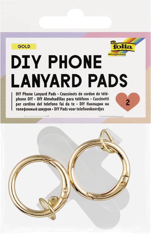 Folia Handykette-Klebepads Diy Phone Lanyard Pads, Gold