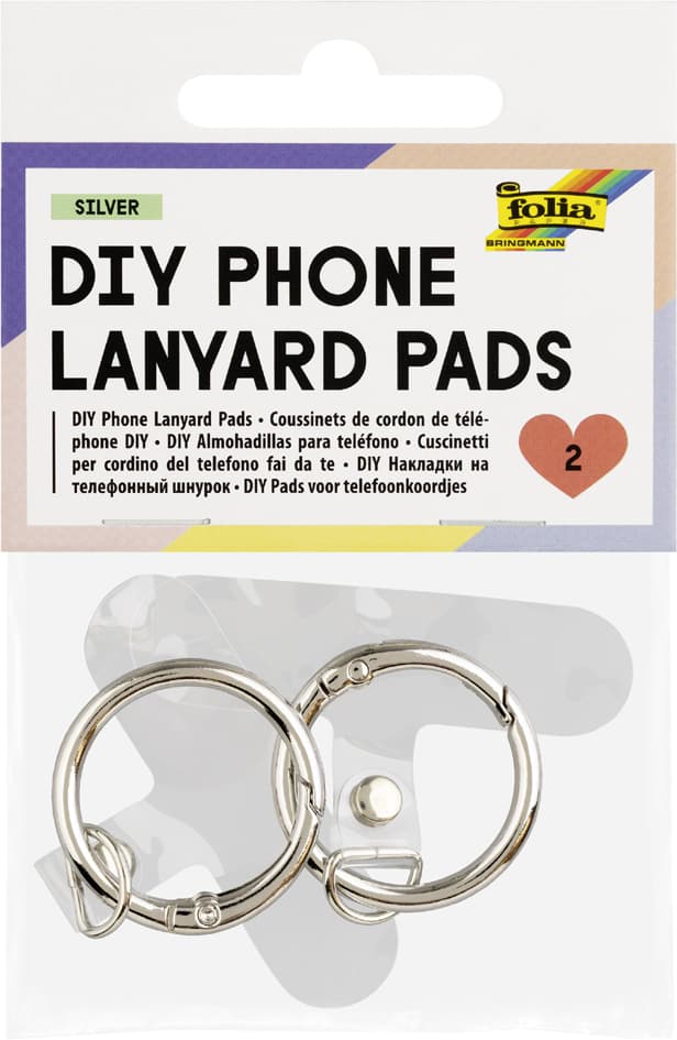 Folia Handykette-Klebepads Diy Phone Lanyard Pads, Silber