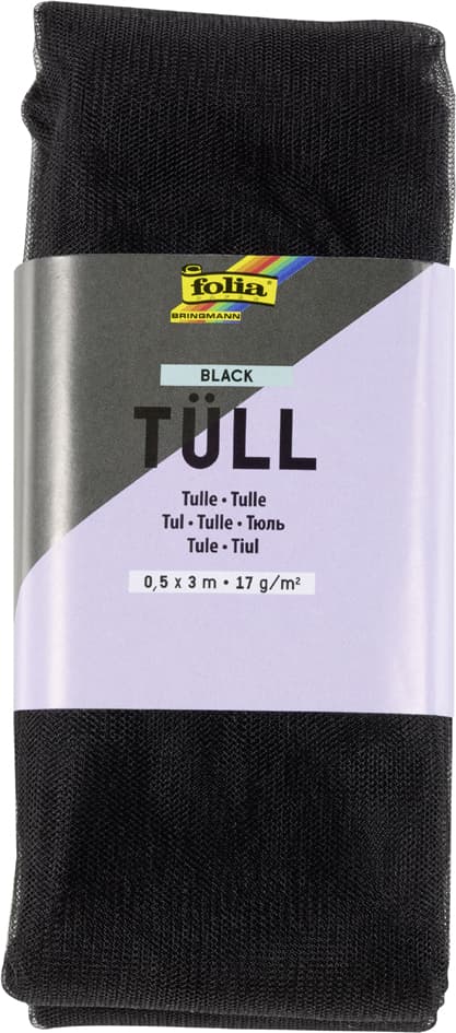 Folia Tüll-Stoff, 500 Mm X 3 M, Schwarz