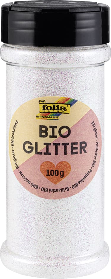 Folia Bio Glitter, 100 G, Irsisierend Weiß