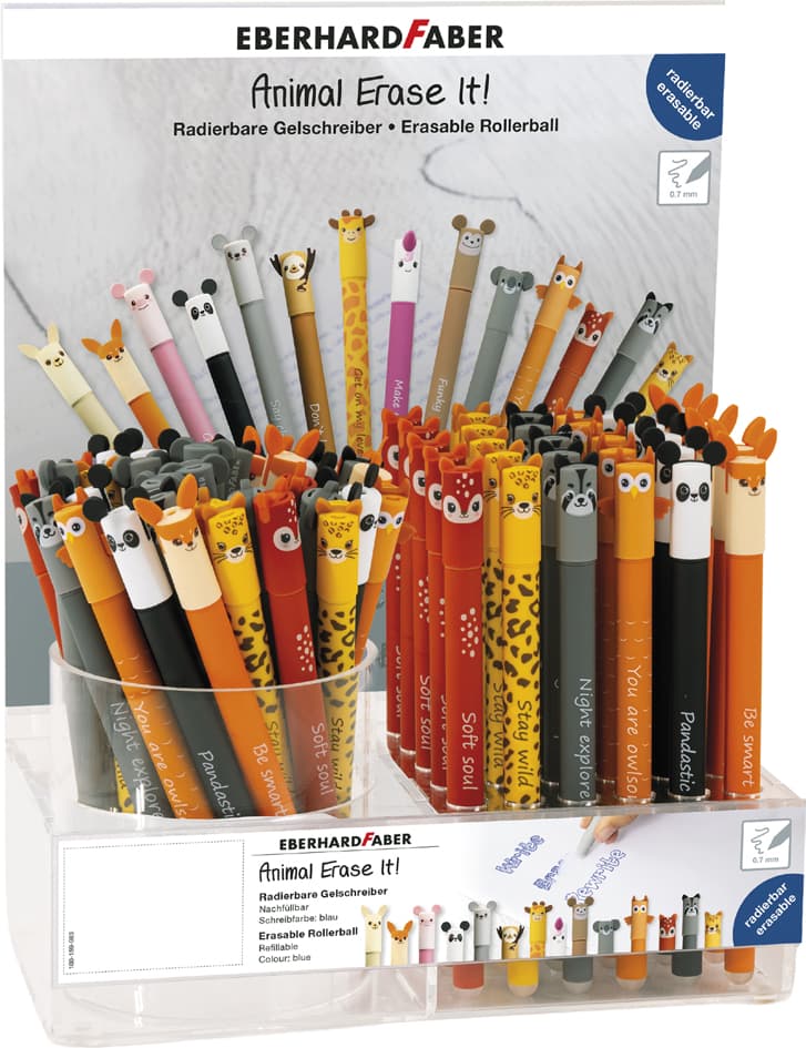 Eberhard Faber Gelschreiber Animal Erase It!, 72er Display