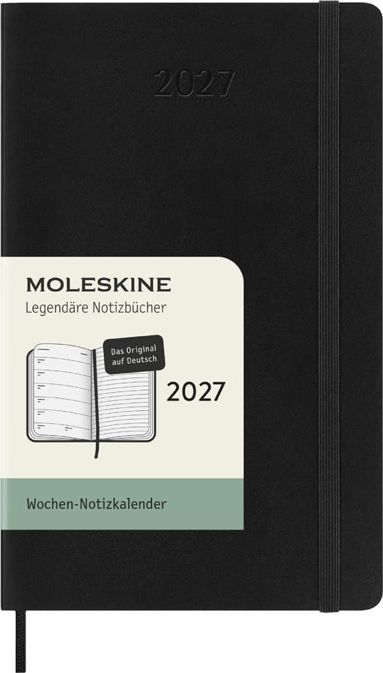 Moleskine Taschenkalender 2027, Wochen, P/A6, Schwarz, Dt.