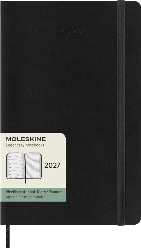 Moleskine Buchkalender 2027, Wochen, Xl, Softcover, Schwarz