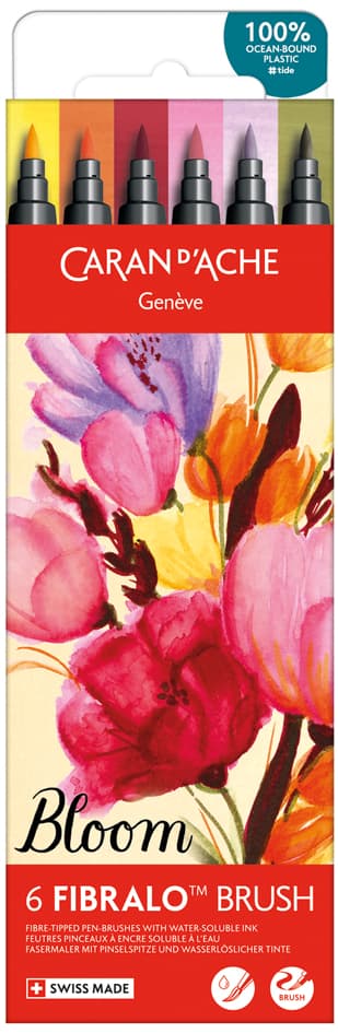 Caran D, Ache Fasermaler Fibralo Brush Bloom, 6er Set
