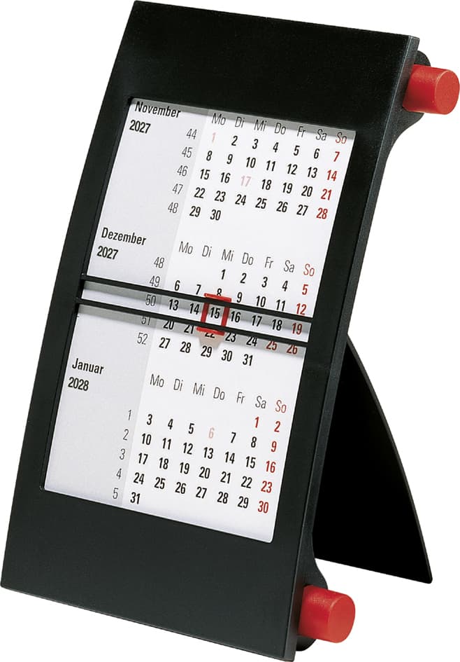 Rido Idé Tischkalender , 3-Monatskalender,  2027/2028, Rot