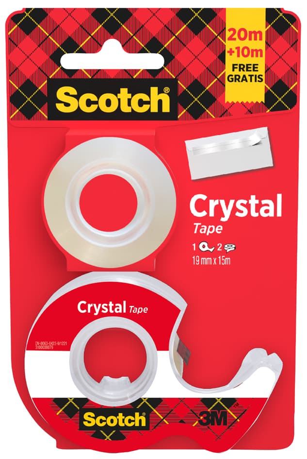 Scotch Klebefilm Crystal Clear, Im Handabroller, Promo Pack