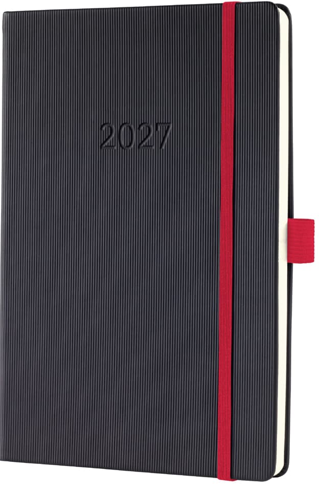 Sigel Buchkalender Conceptum 2027, Ca. Din A5, Schwarz/Rot