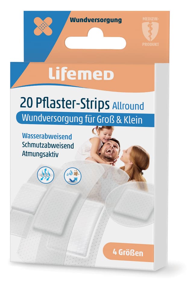 Lifemed Pflaster-Strips , Allround, , Halbtransparent, 20er
