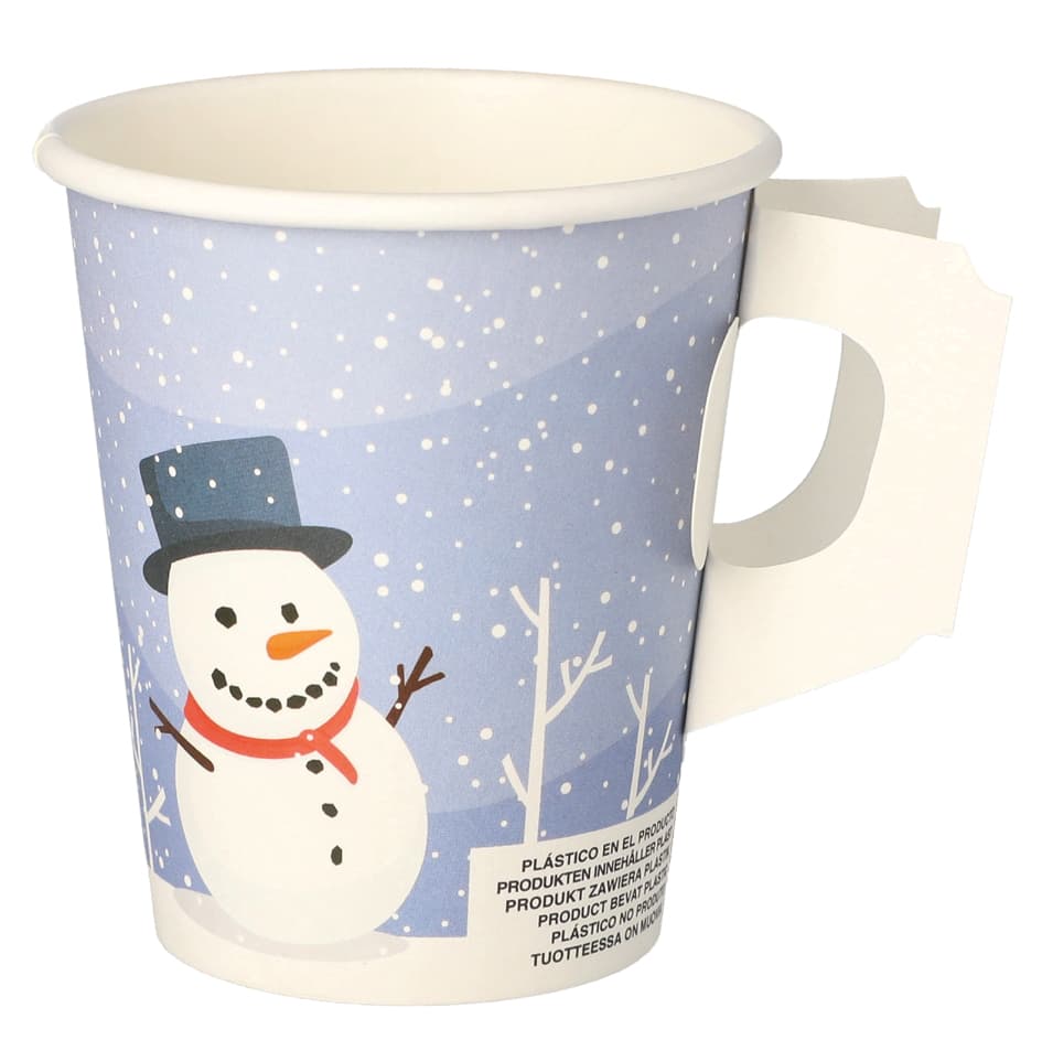 Papstar Papp-Trinkbecher Mit Henkel , Snowtime, , 0,2 L