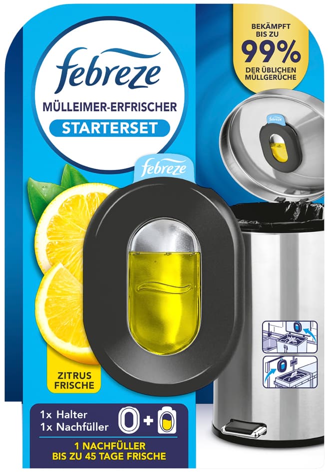 Febreze Mülleimer-Erfrischer Starterset , Zitrusfrische,
