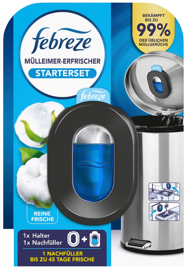 Febreze Mülleimer-Erfrischer Starterset , Reine Frische,