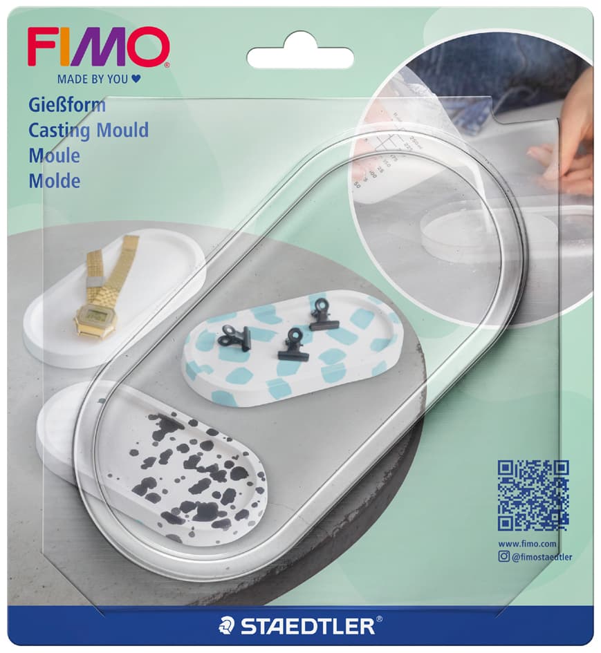 Fimo Gießform Schale, Oval, Transparent