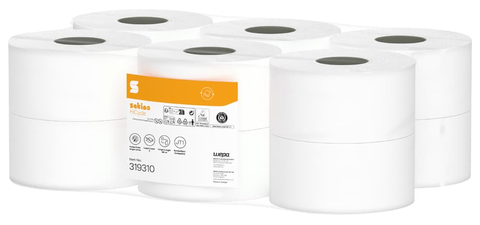 Satino By Wepa Großrollen-Toilettenpapier Hicycle, 380 M