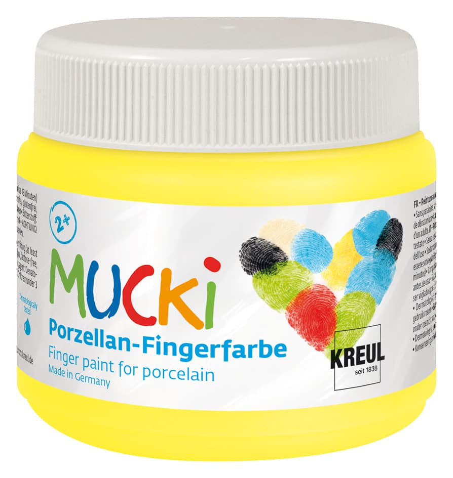 Kreul Porzellan-Fingerfarbe , Mucki, , Sonnengelb, 150 Ml