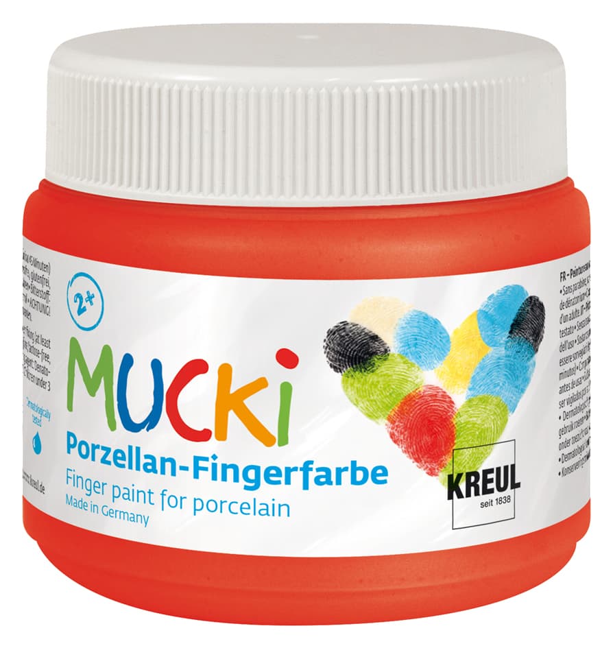Kreul Porzellan-Fingerfarbe , Mucki, , Rosenrot, 150 Ml