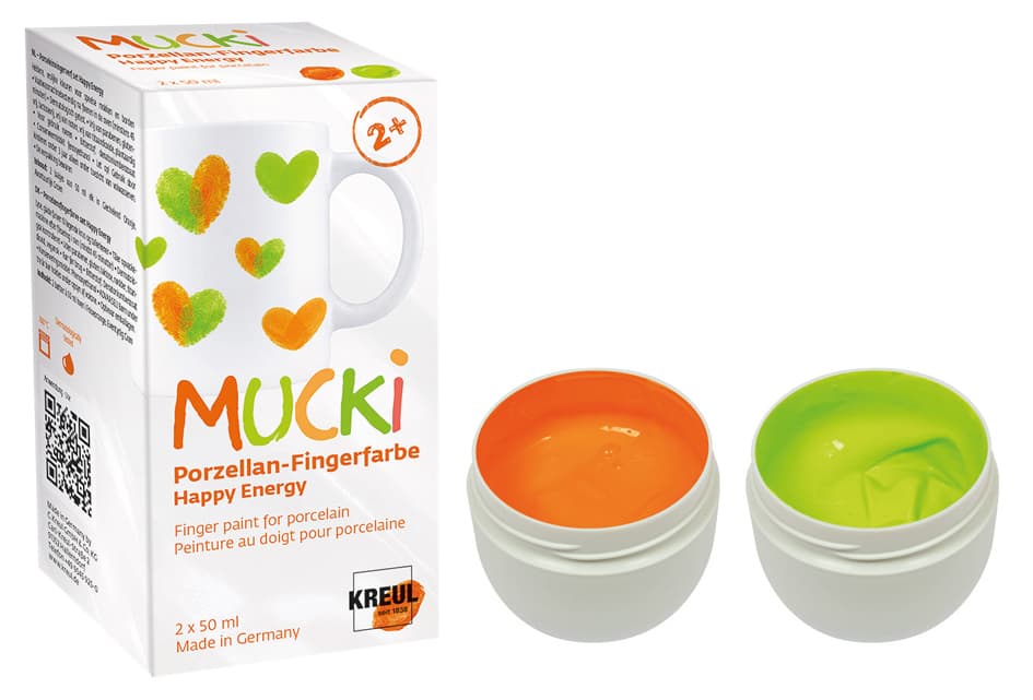 Kreul Porzellan-Fingerfarbe , Mucki, , Set Happy Energy