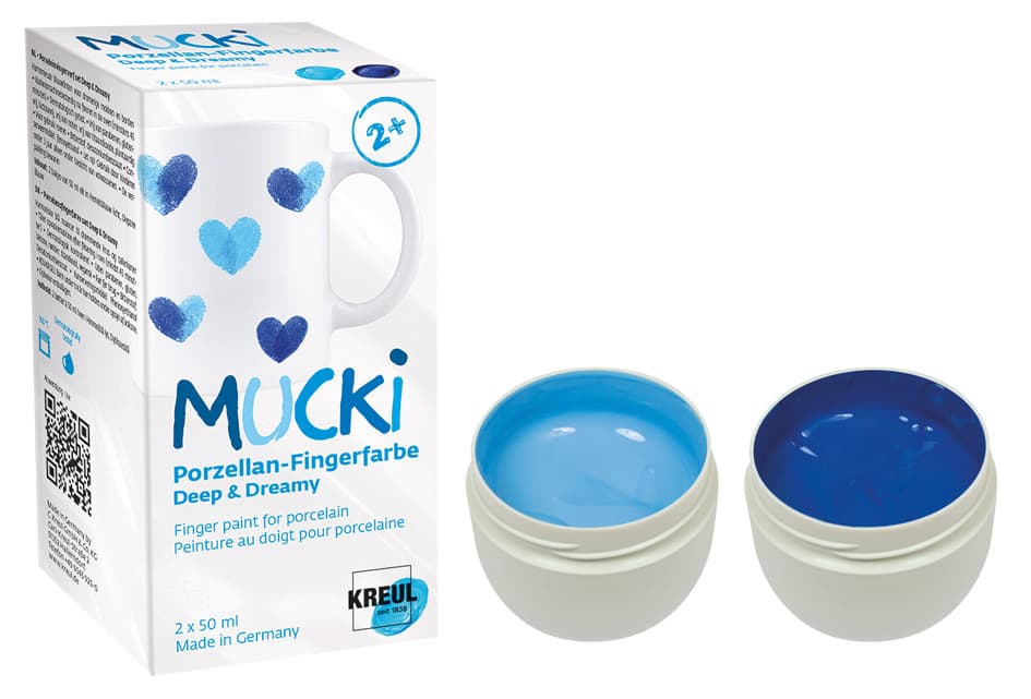 Kreul Porzellan-Fingerfarbe , Mucki, , Set Deep & Dreamy