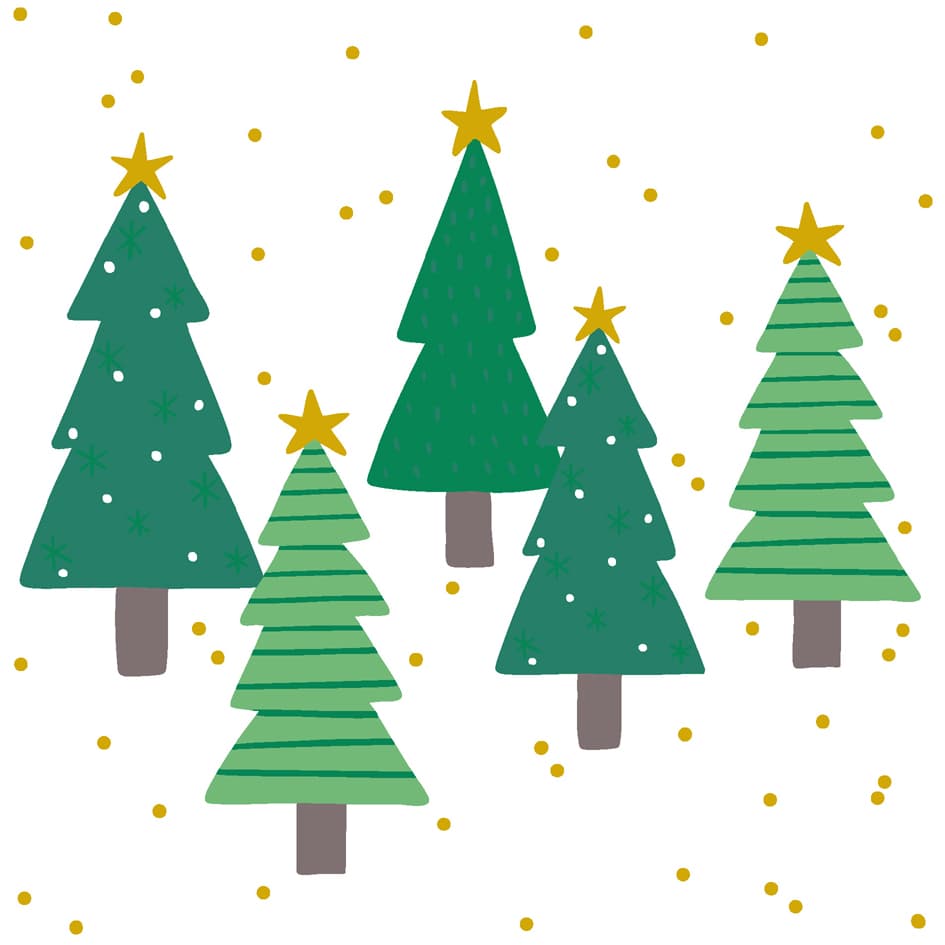 Papstar Weihnachts-Motivservietten , Winter Trees,