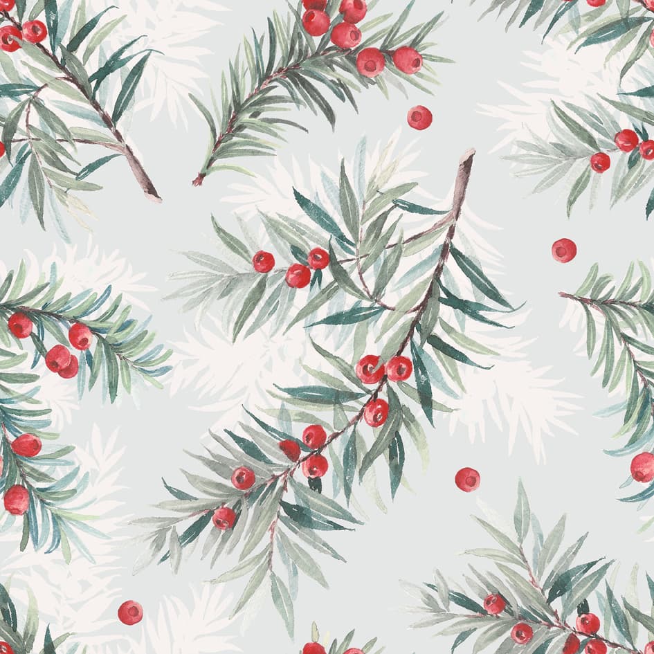 Papstar Weihnachts-Motivservietten , Yew Branches,