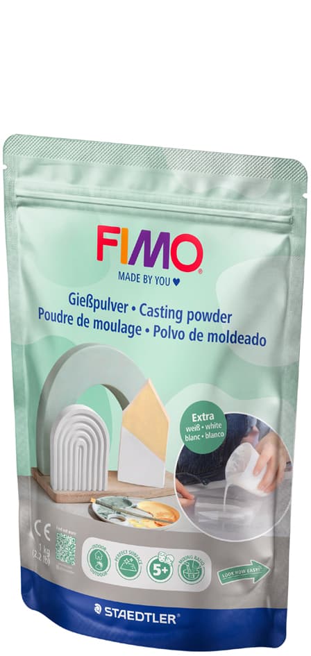 Fimo Gießpulver, Weiß, 1 Kg, Wiederverschließbarer Beutel