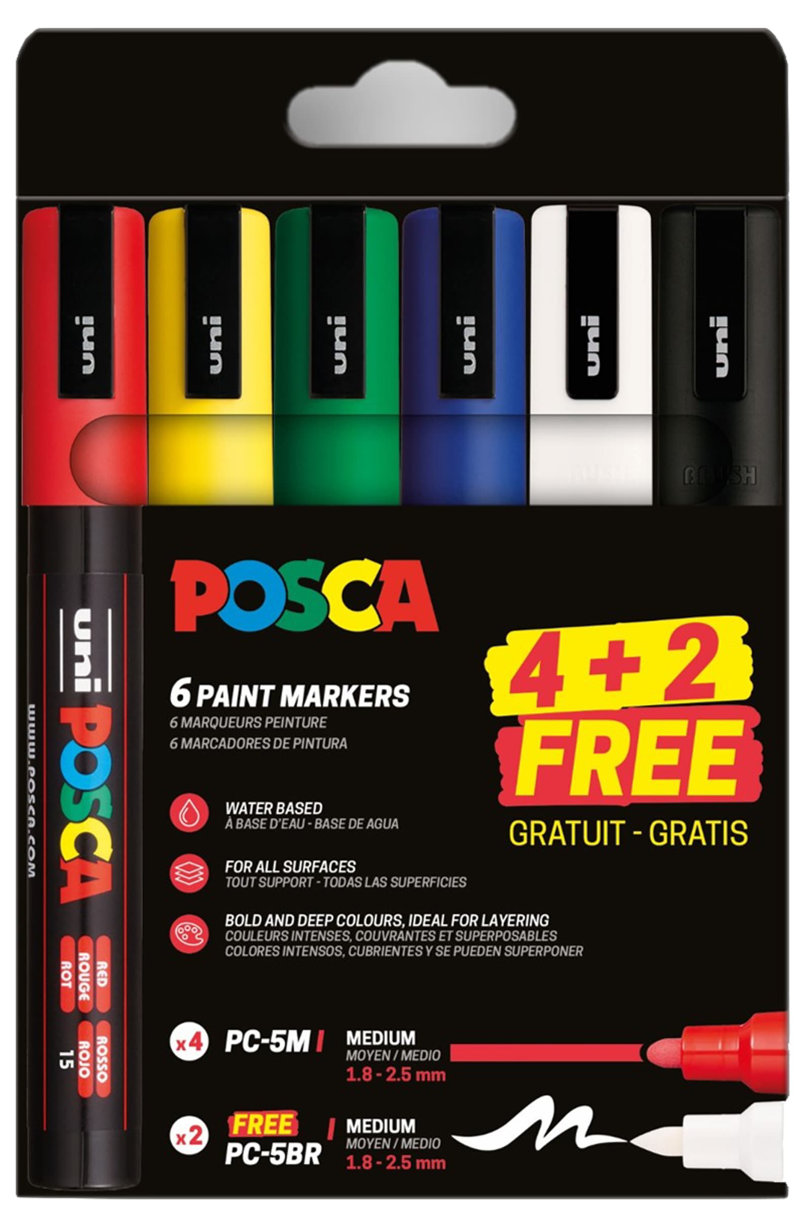 Posca Pigmentmarker Pc-5m + Pc-5br Gratis, Promopack
