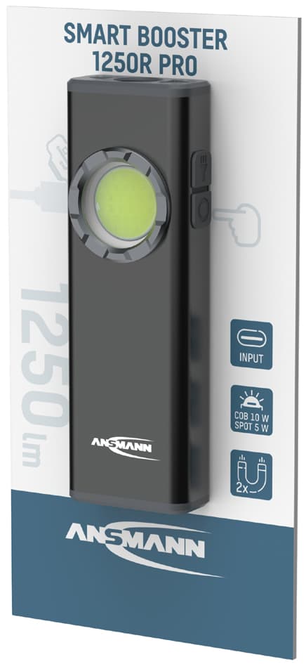Ansmann Led Akku-Arbeitsleuchte Smart Booster 1250r Pro